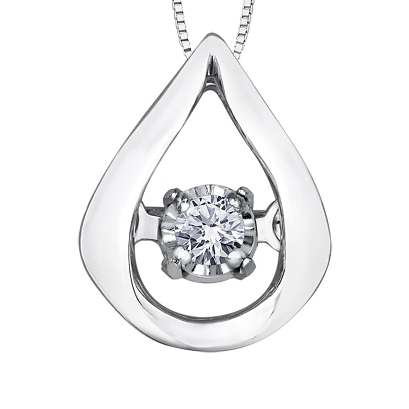 10K White Gold 0.02TDW Diamond Pendant