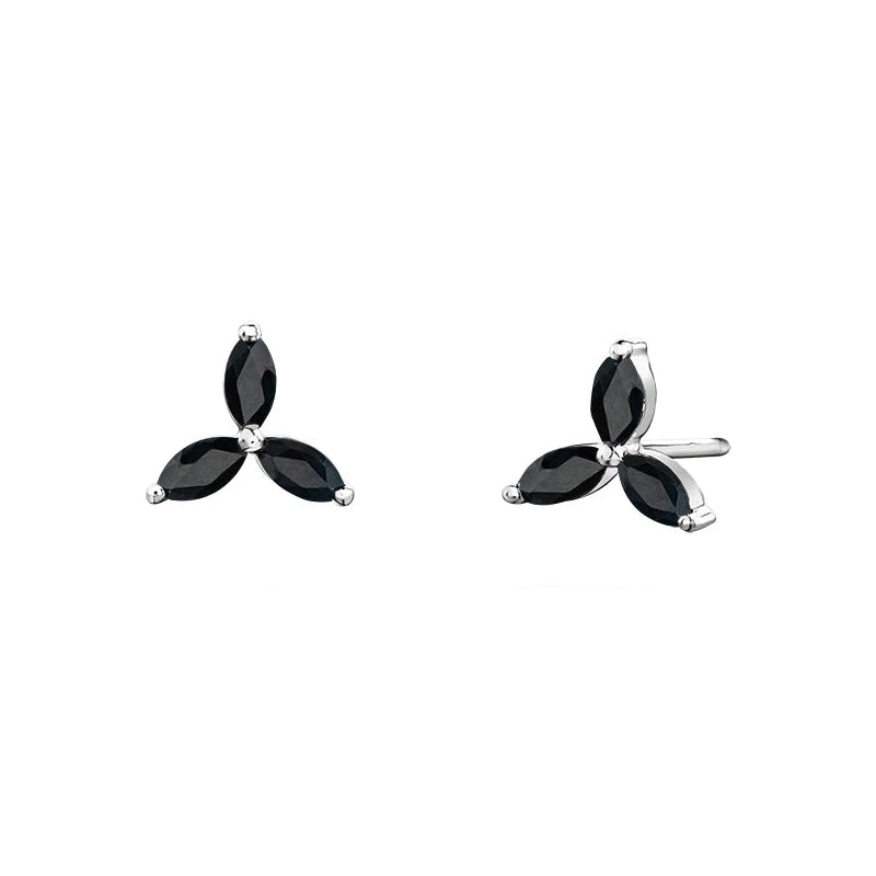 10K White Gold Black Sapphire Earrings