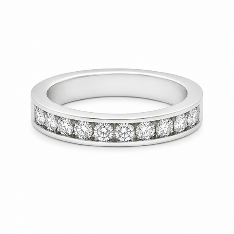14K White Gold 1.00CT Diamond Channel Set Wedding Band