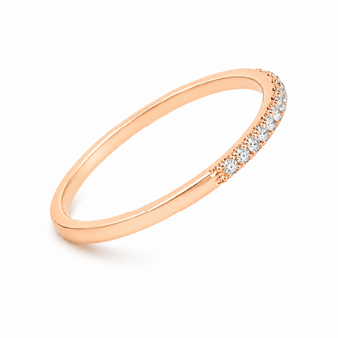 14K Rose Gold 0.15CT Diamond Wedding Band