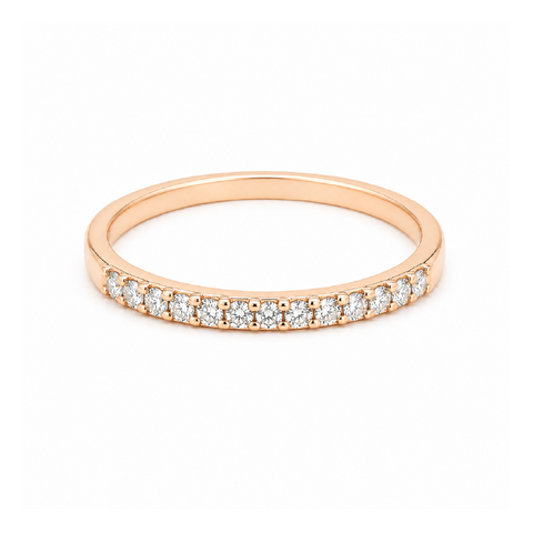14K Rose Gold 0.15CT Diamond Wedding Band