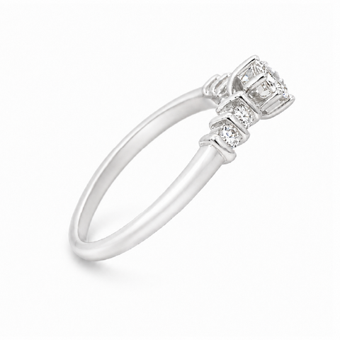 0.25CT Diamond 14K White Gold Marquise Bridal Ring
