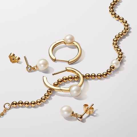 Pandora Treated Freshwater Cultured Pearl Hoop Earrings