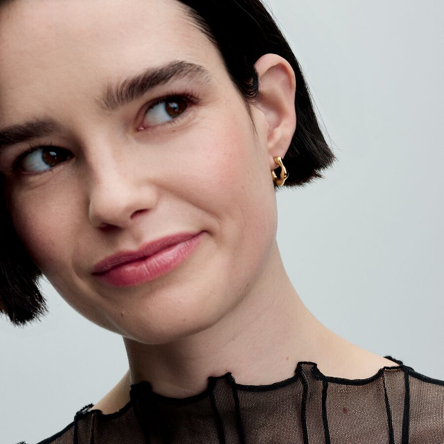 Pandora Organically Shaped Open Hoop Earrings