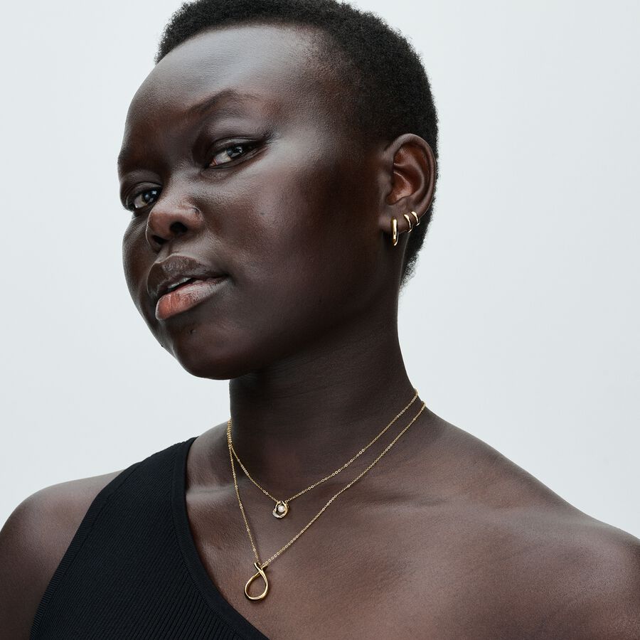 Pandora Round Huggie Hoop Earrings