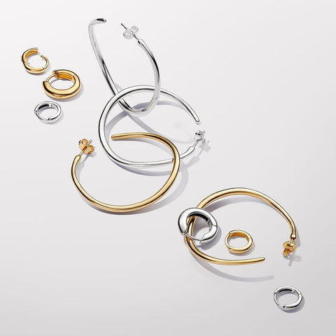 Pandora Round Huggie Hoop Earrings