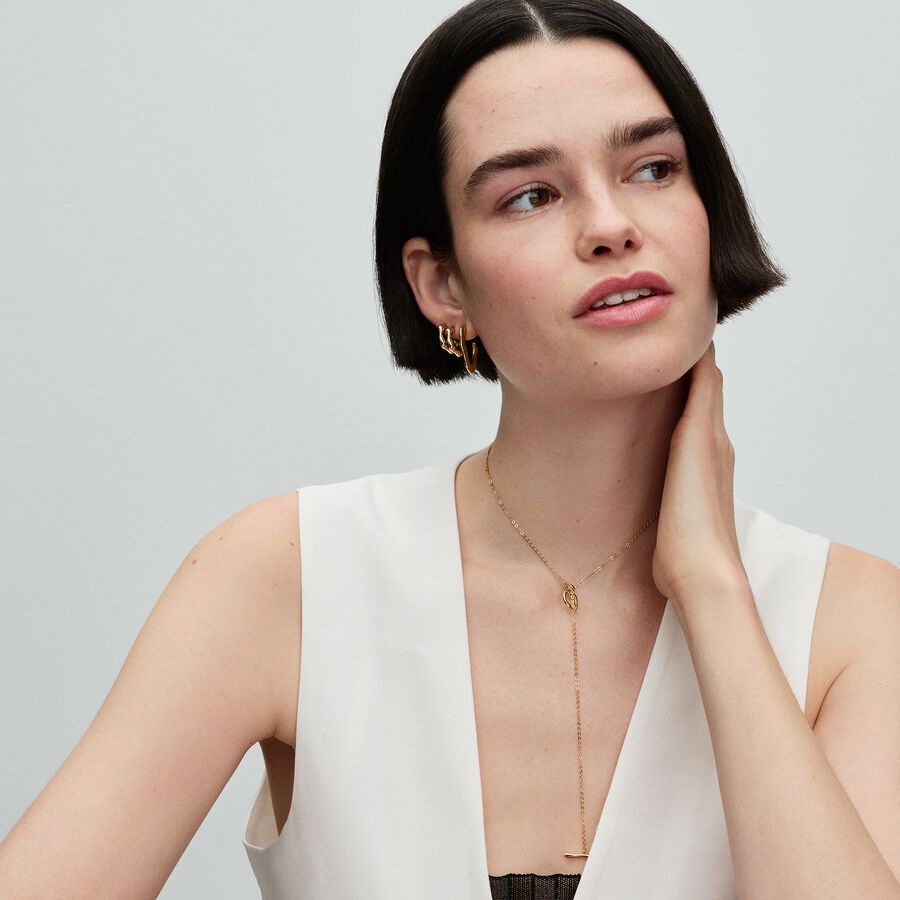 Pandora Organically V-shaped Open Hoop Earrings