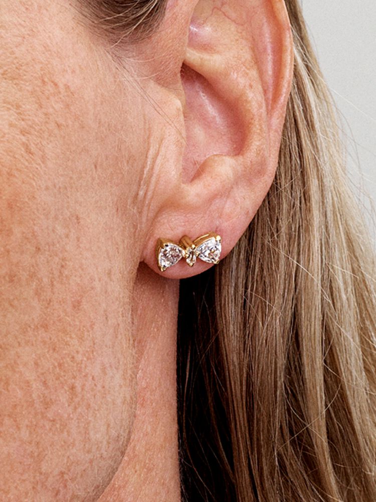 Pandora Sparkling Bow Stud Earrings