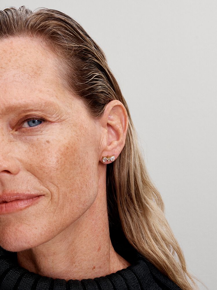 Pandora Sparkling Bow Stud Earrings