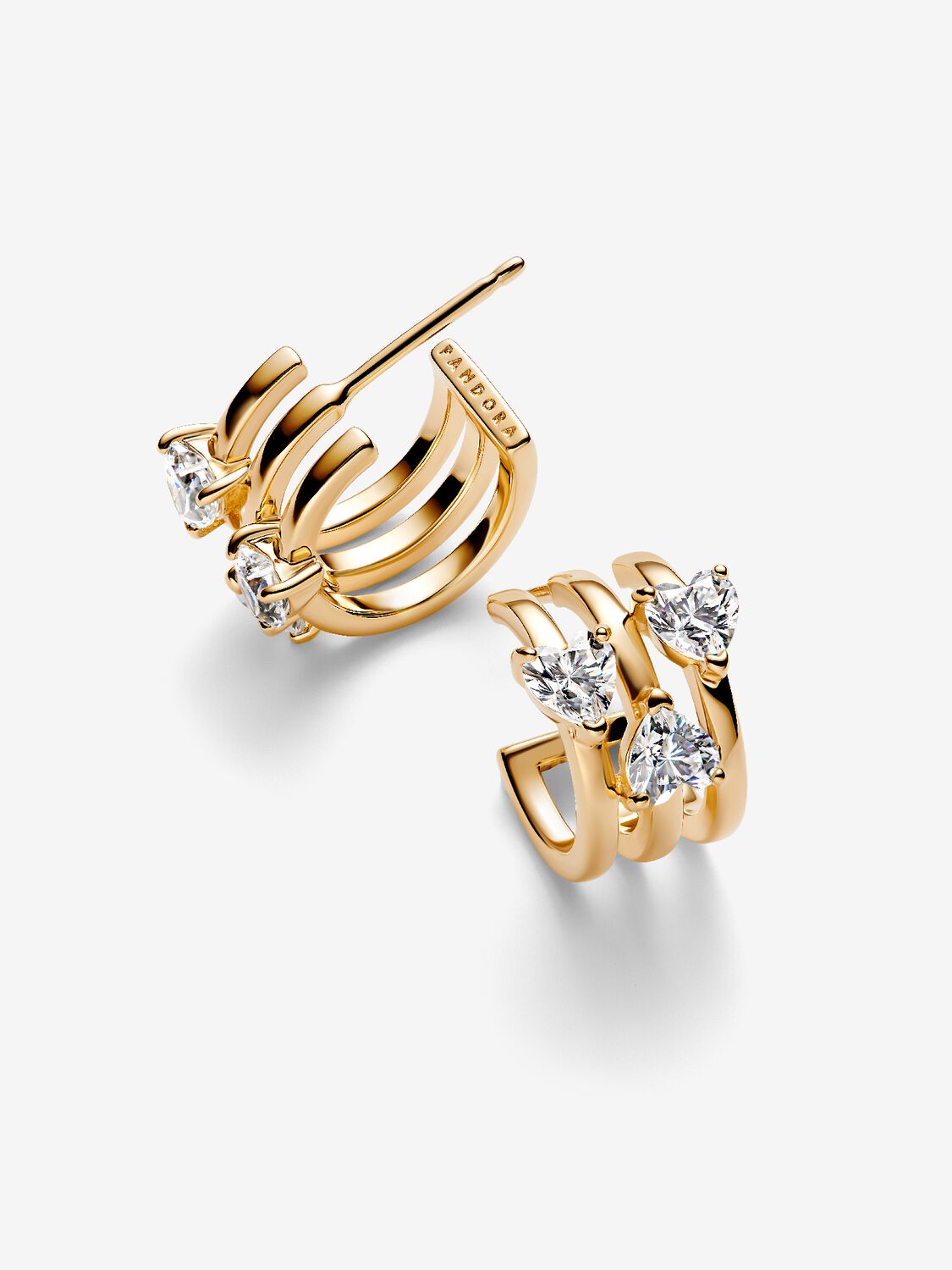 Pandora Triple Heart Hoop Earrings