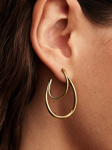 Pandora Organically Shaped Double Hoop Earrings