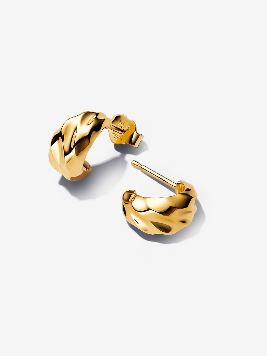 Pandora Rippled Open Hoop Earrings