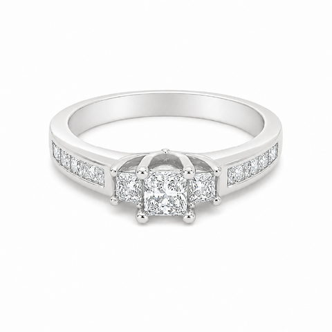 10K White Gold 0.65CT Diamond Bridal Ring