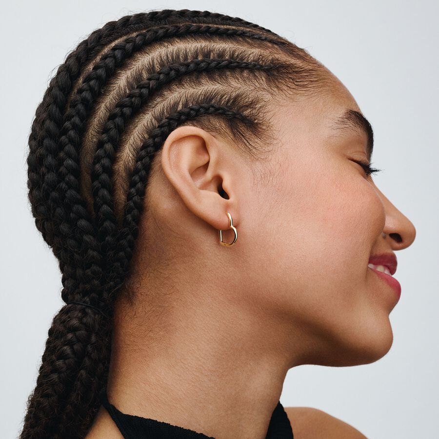 Pandora Asymmetrical Heart Hoop Earrings