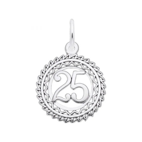 Sterling Silver Victory Number Twenty Five Charm