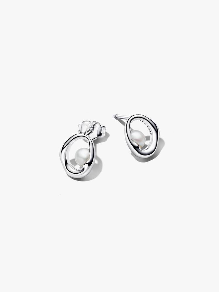 Pandora Organically Shaped Oval &amp; Treated Freshwater Cultured Pearl Stud Earrings
