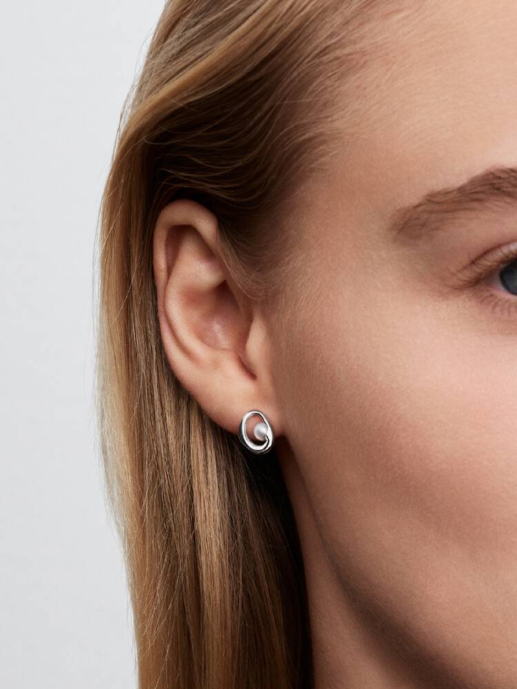Pandora Organically Shaped Oval &amp; Treated Freshwater Cultured Pearl Stud Earrings