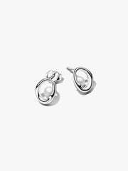 Pandora Organically Shaped Oval & Treated Freshwater Cultured Pearl Stud Earrings