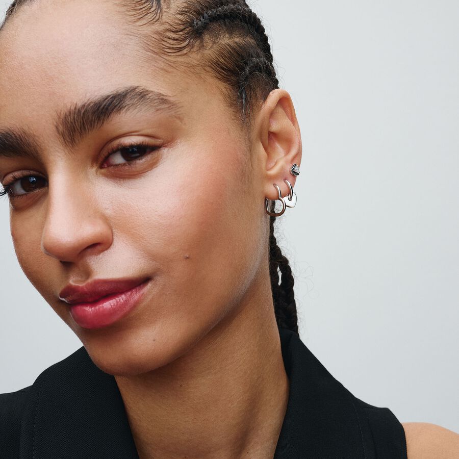 Pandora Heart Open Hoop Earrings