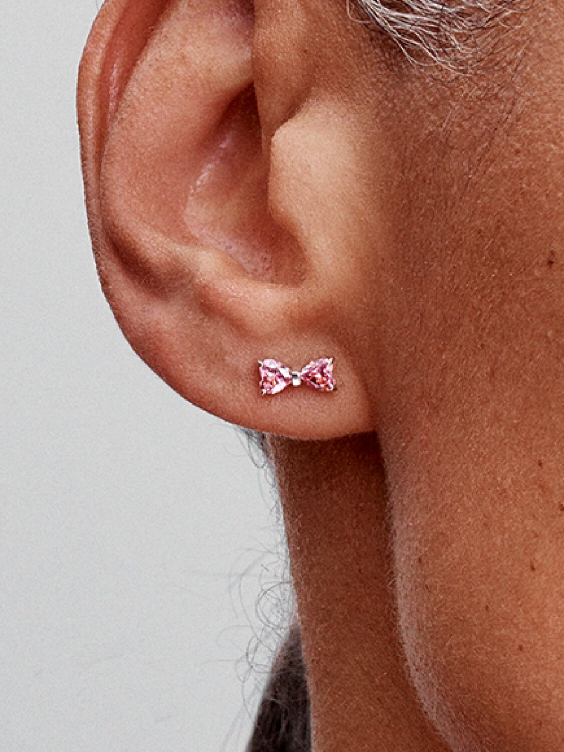Pandora Sparkling Pink Bow Stud Earrings