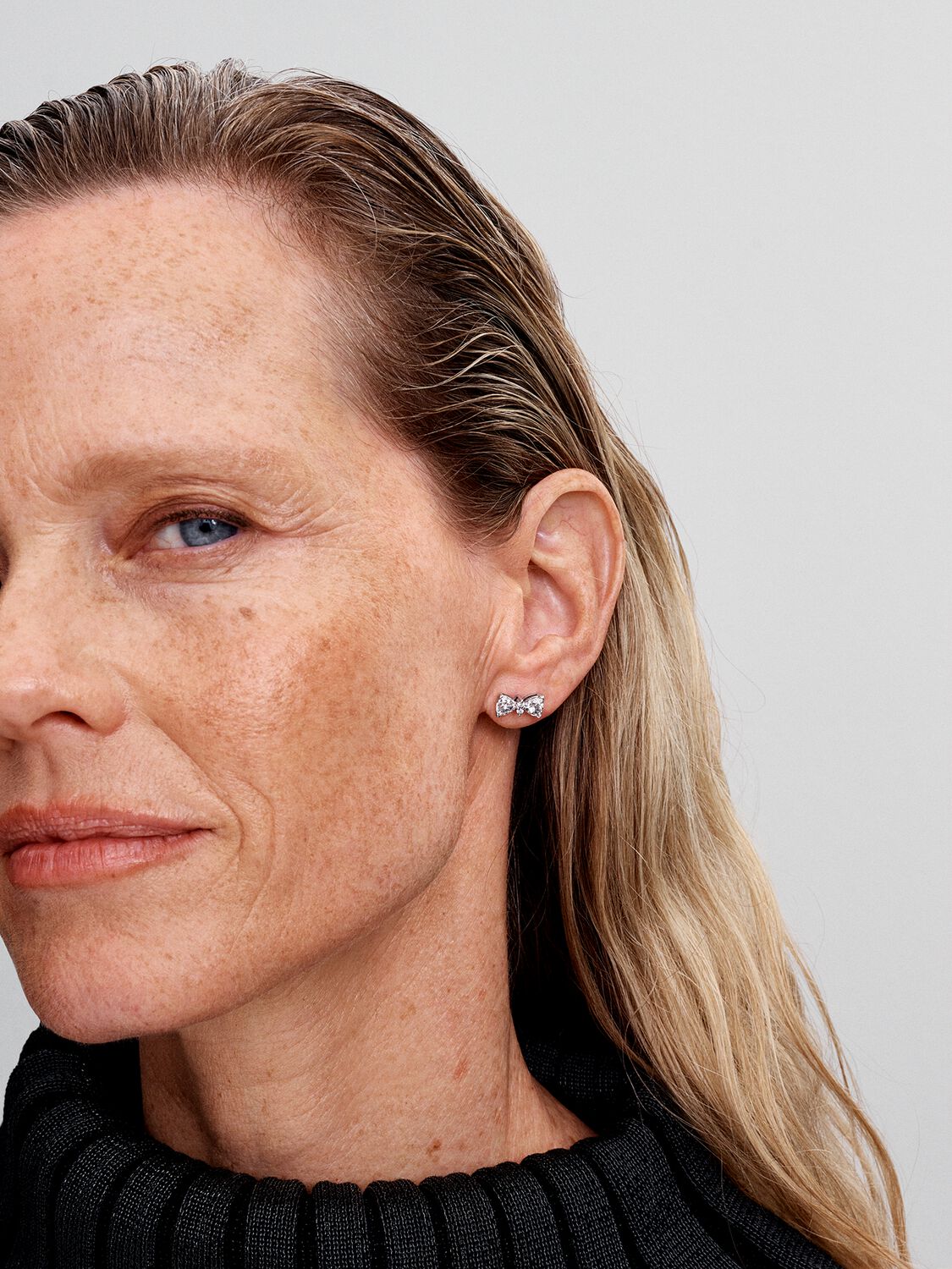 Pandora Sparkling Bow Sterling Silver Stud Earrings