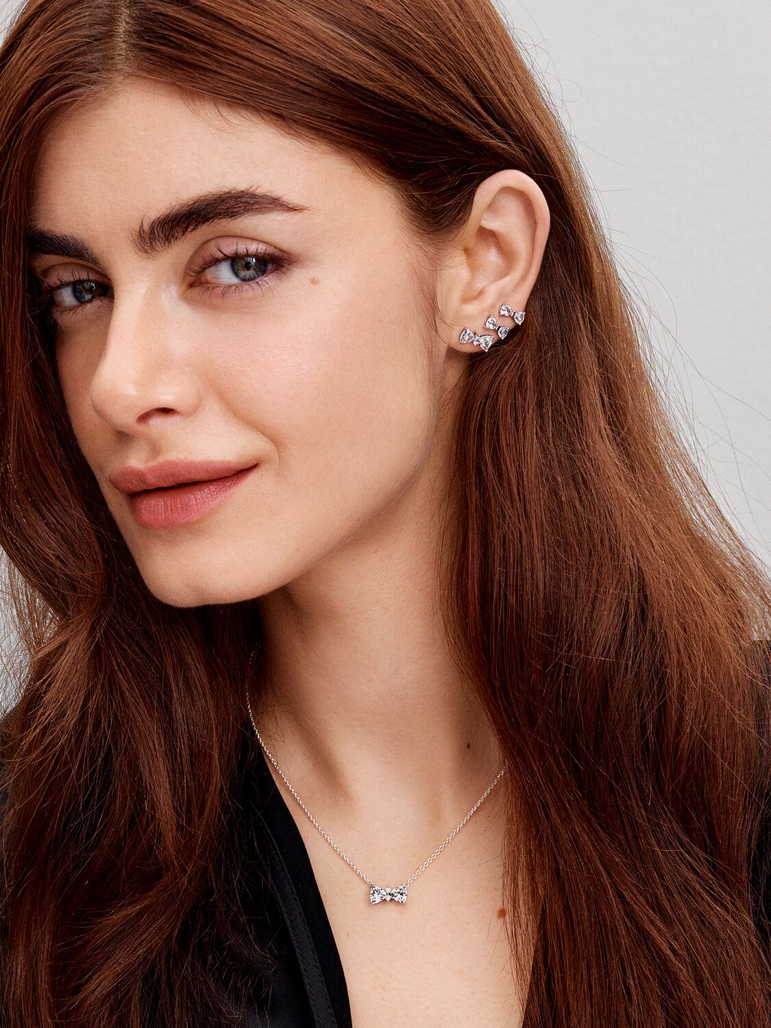 Pandora Sparkling Bow Sterling Silver Stud Earrings