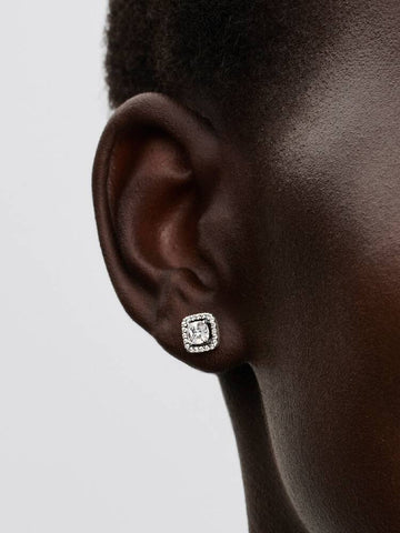 Pandora Square Halo Stud Earrings