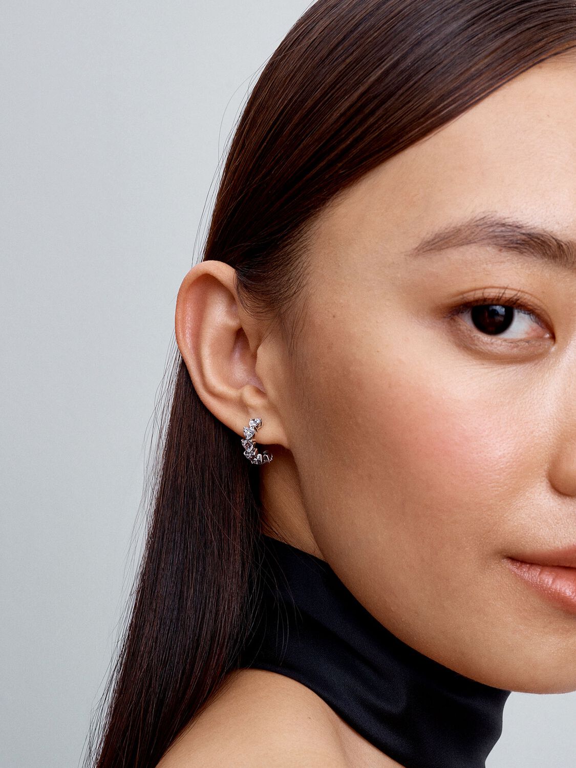 Pandora Sparkling Hearts Open Hoop Earrings