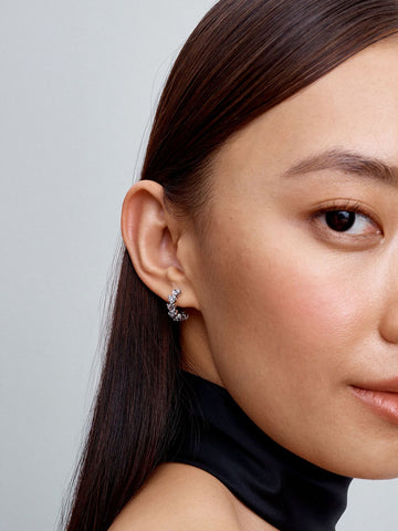 Pandora Sparkling Hearts Open Hoop Earrings
