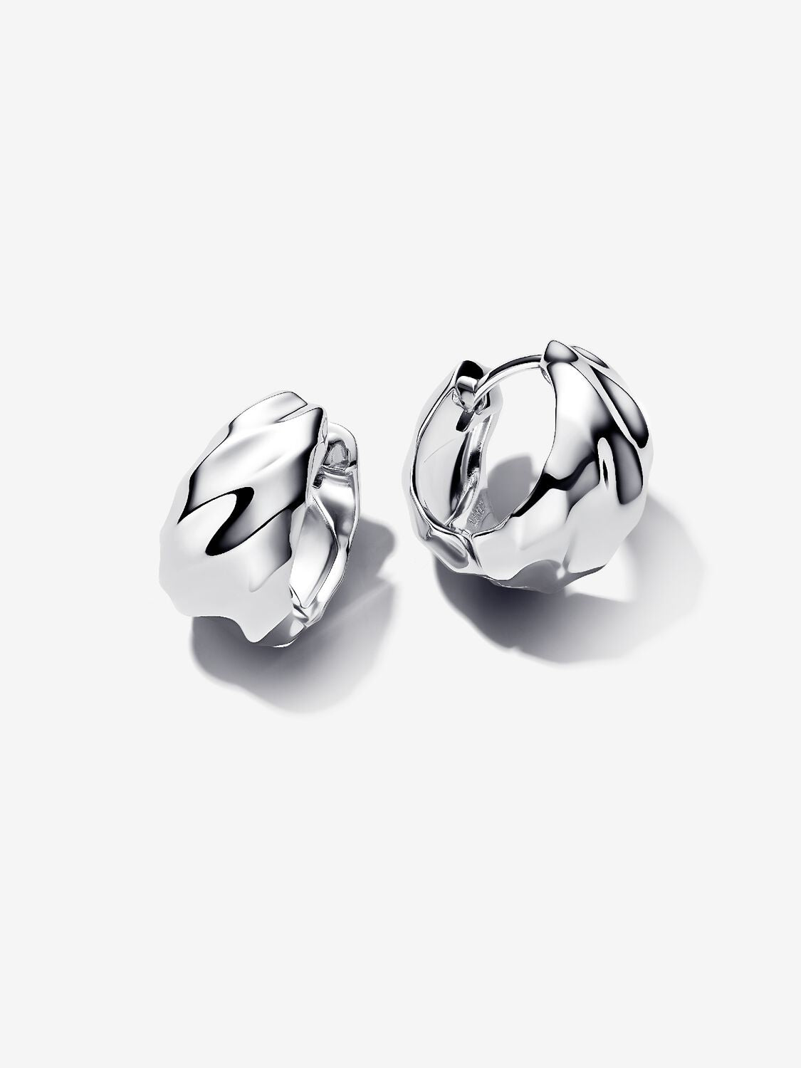Pandora Rippled Small Hoop Earrings