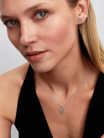Pandora Sparkling Heart Padlock Stud Earrings