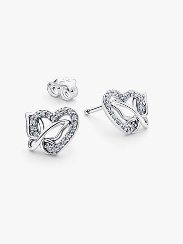 Pandora Entwined Heart & Butterfly Stud Earrings