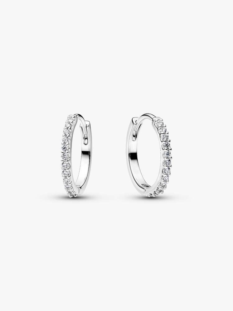 Pandora Sterling Silver Sparkling Mini Hoop Earrings