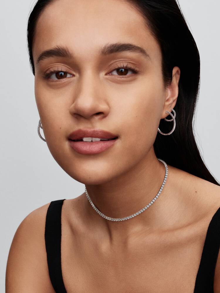 Pandora Sterling Silver Sparkling Mini Hoop Earrings