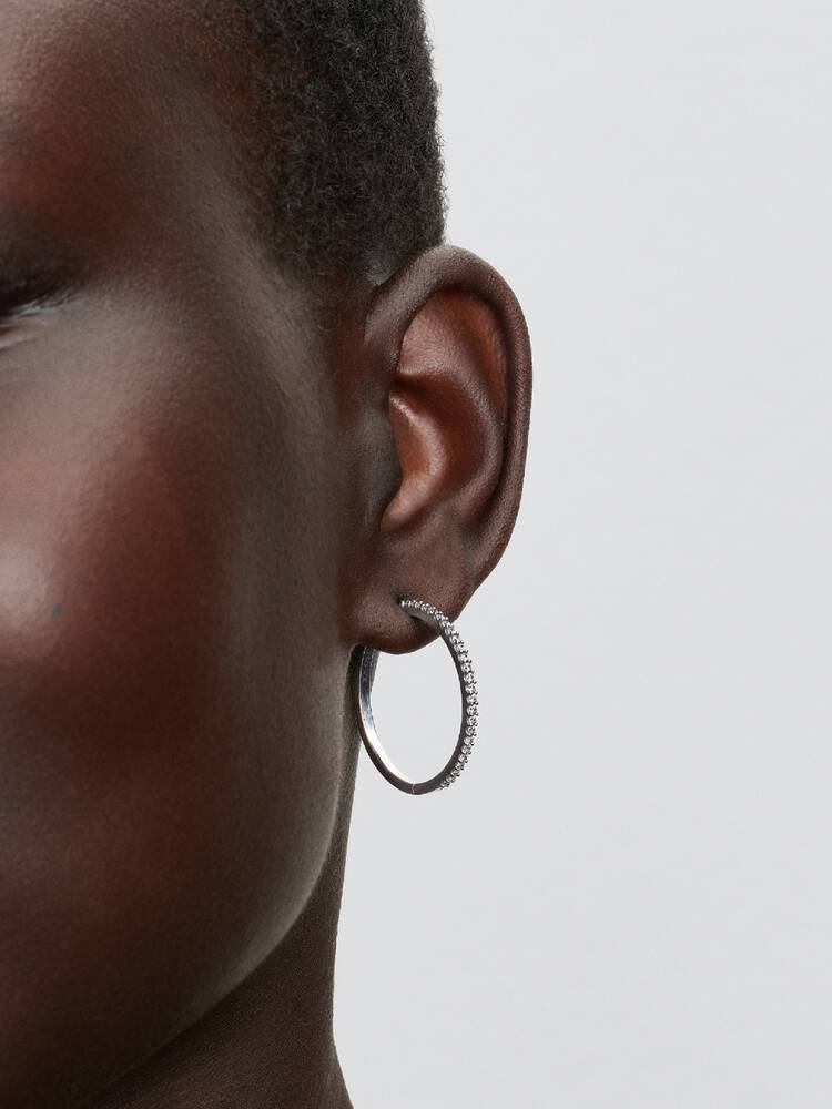 Pandora Sterling Silver Sparkling Hoop Earrings