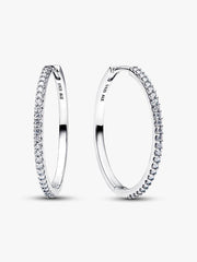 Pandora Sterling Silver Sparkling Hoop Earrings