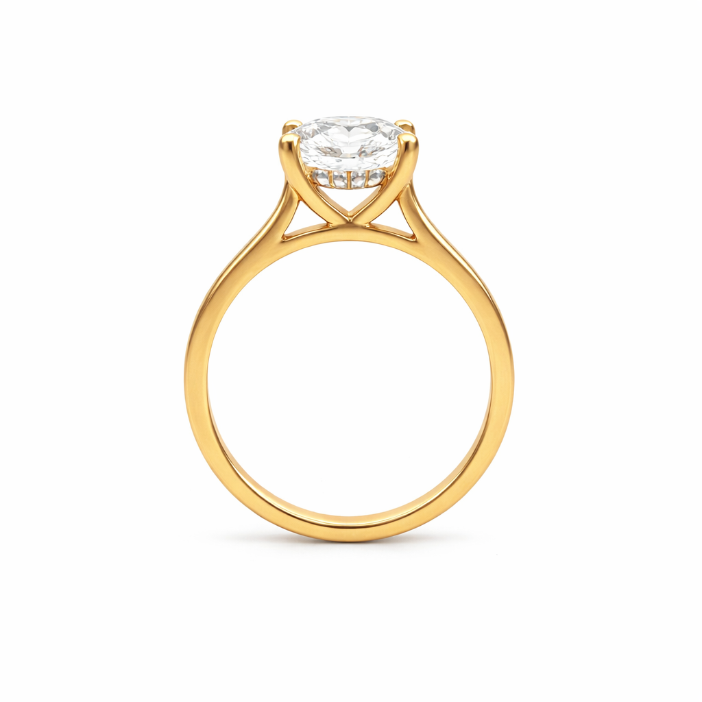 3.00 CT Lab-Grown Diamond Solitaire Engagement Ring in 14K Yellow Gold