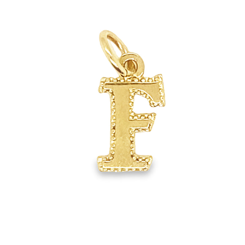 Elegant Initial Letter F Pendant in 10 karat Yellow Gold