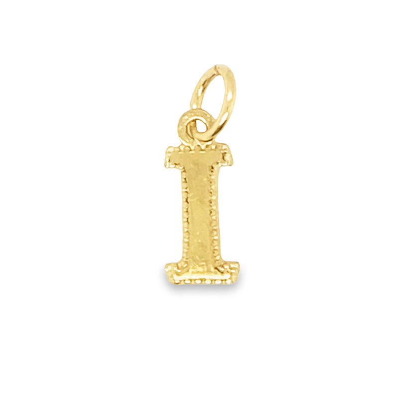 Initial Letter I Pendant in 10K Yellow Gold