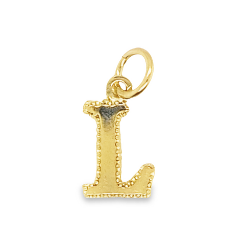 10K Yellow Gold Initial Letter L Pendant