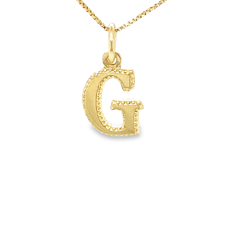 10 Karat Yellow Gold Initial Letter G Pendant
