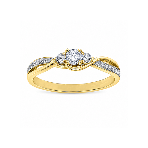 0.23TDW Canadian Diamond Engagement Ring in 10K Yellow Gold