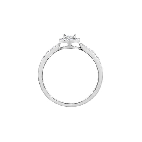 10K White Gold 0.15TDW Diamond Illusion Set Ring