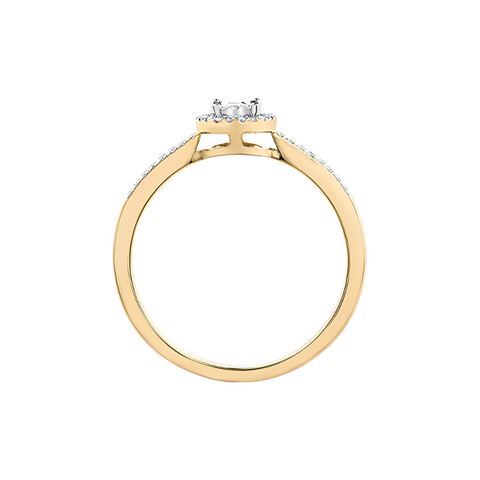 10K Yellow and White Gold 0.15TDW Diamond Promise Ring