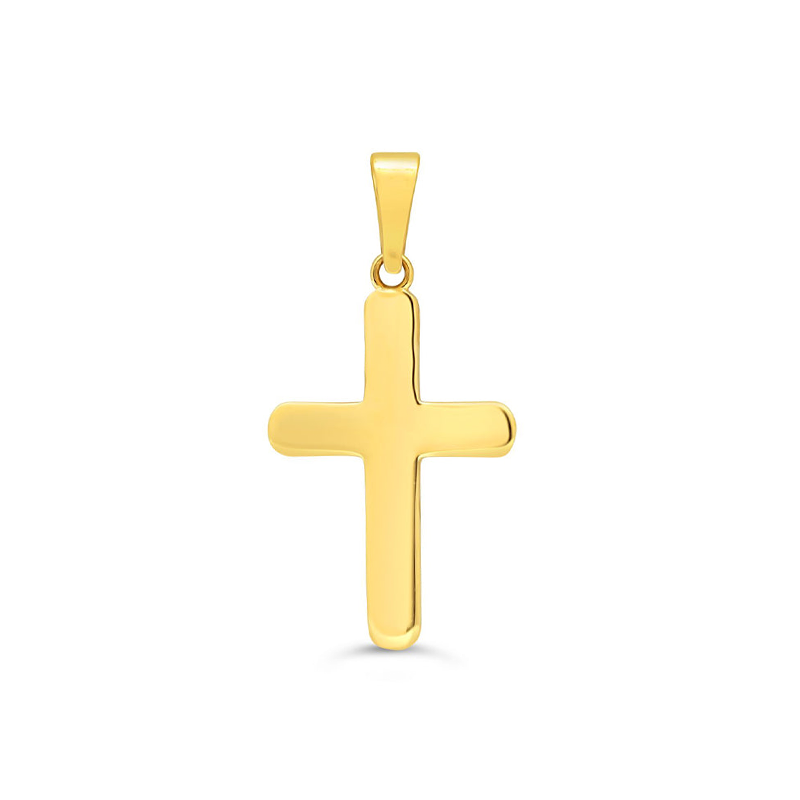 10 Karat Yellow Gold Religious Classic Italian Cross Pendant