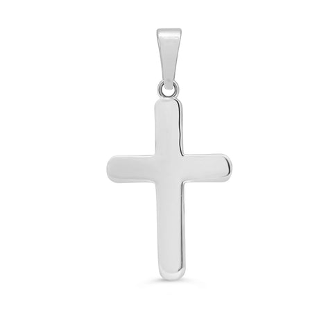 10K White Gold Faith Polished Pendant