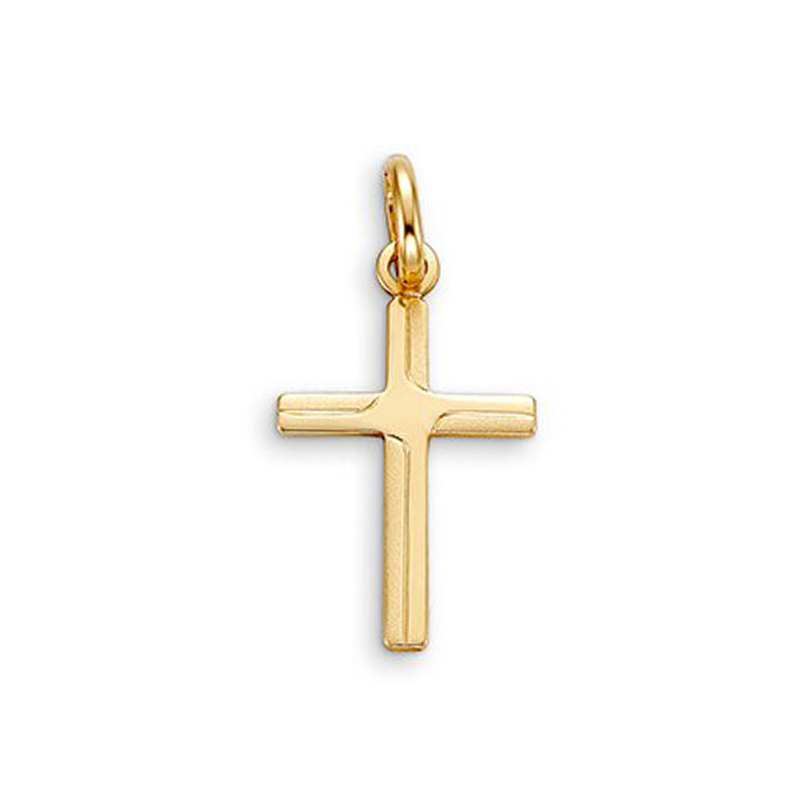10 Karat Yellow Gold Religious Classic Italian Cross Pendant