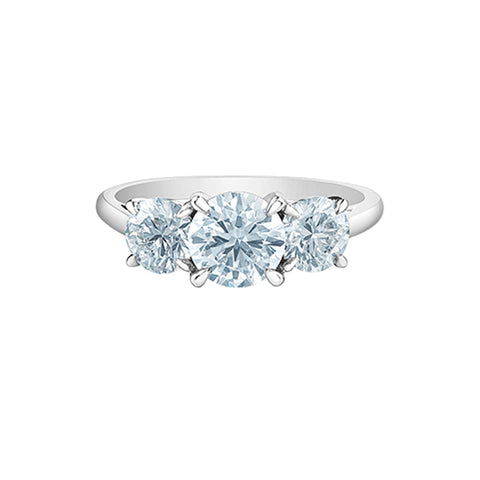 14K White Gold 2.00TDW Lab Grown Diamond Past Present and Future Ring