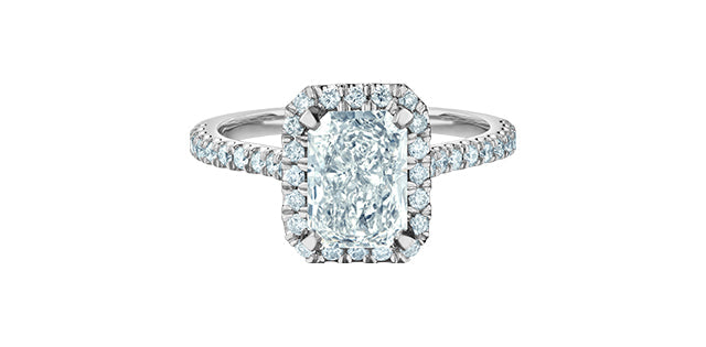 14K White Gold 2.48TDW Lab Grown Radiant Cut Diamond Engagement Ring