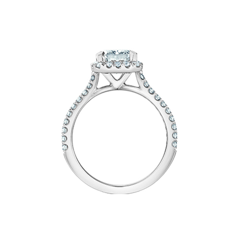 14K White Gold 2.48TDW Lab Grown Radiant Cut Diamond Engagement Ring